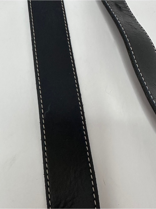 Cole Haan Black Leather Belt, Solid Brass Buckle, Made in Italy, Blokecore - Picture 4 of 9